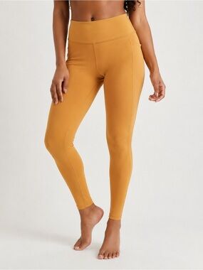 Prana High-Rise Golden Mustard Leggings, Size L